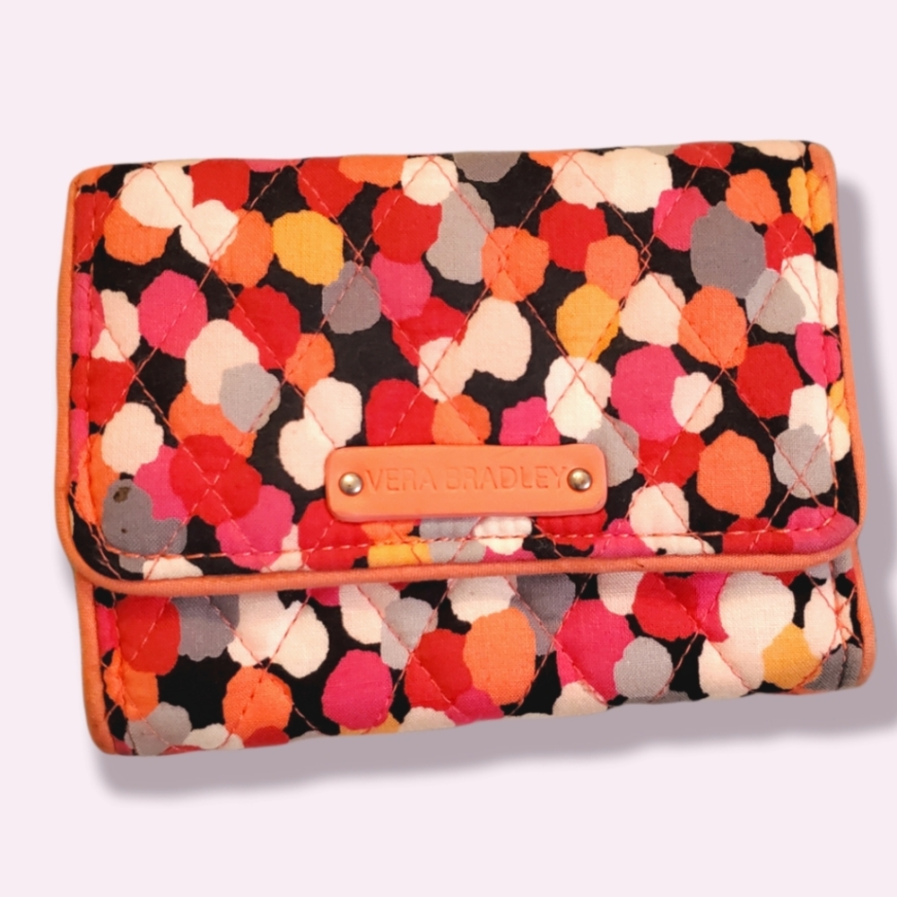 Vera Bradley Retired Pixie Confetti Petite Trifold Wallet